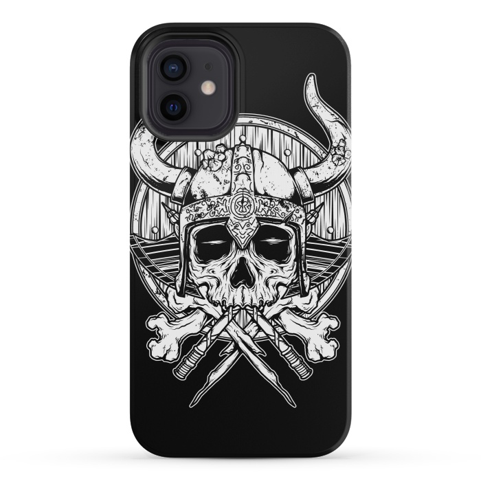 iPhone 12 mini StrongFit Skull Viking by Afif Quilimo