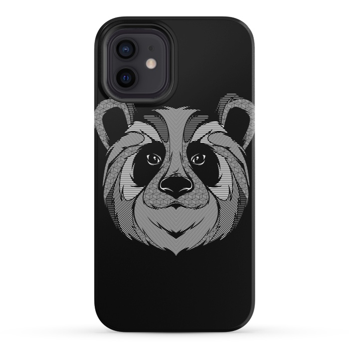 iPhone 12 mini StrongFit Panda Zentangle by Afif Quilimo
