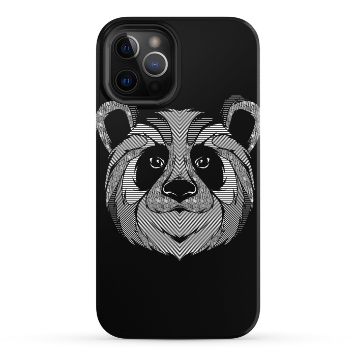 iPhone 12 Pro StrongFit Panda Zentangle by Afif Quilimo