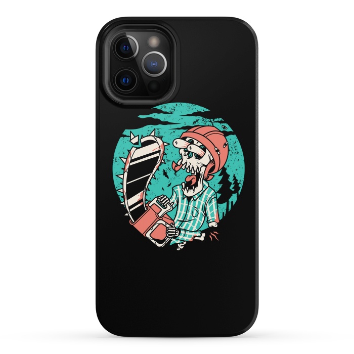 iPhone 12 Pro StrongFit Skullchainsaw by Afif Quilimo