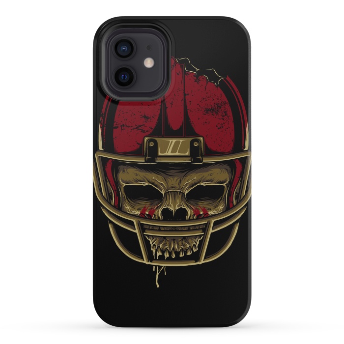iPhone 12 mini StrongFit American Football Skull by Afif Quilimo