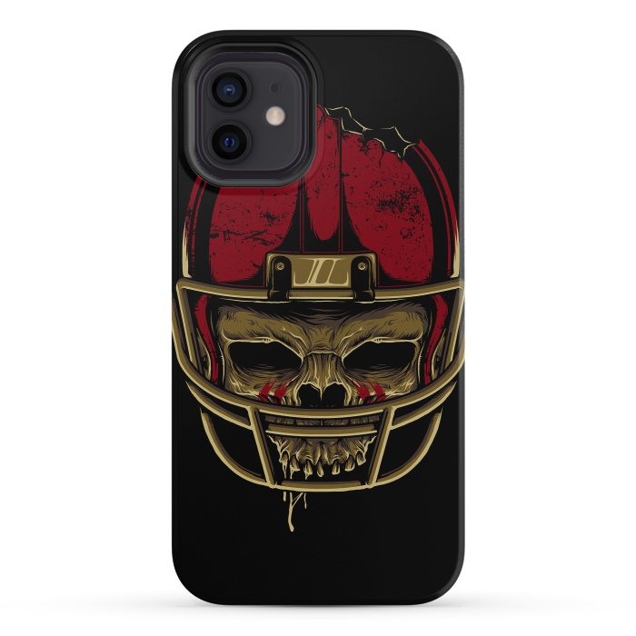 iPhone 12 StrongFit American Football Skull by Afif Quilimo