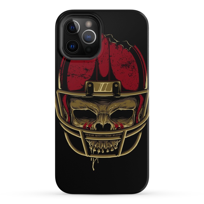iPhone 12 Pro StrongFit American Football Skull by Afif Quilimo