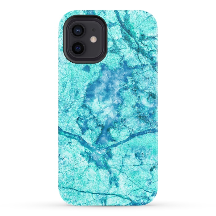 iPhone 12 StrongFit Turquoise Marble by Art Design Works