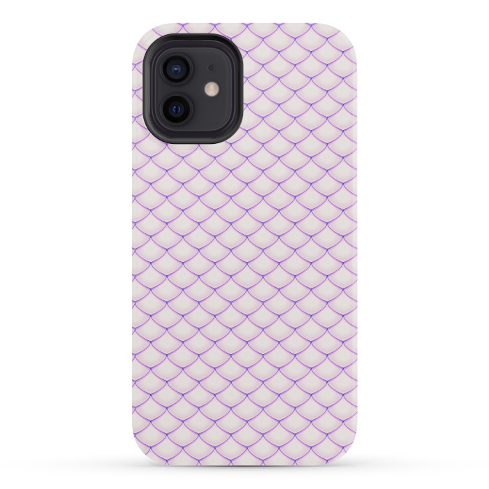 iPhone 12 StrongFit Pink Fish Scale Pattern by Art Design Works
