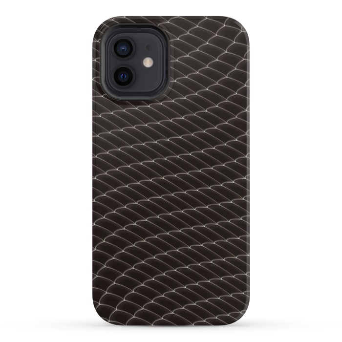 iPhone 12 mini StrongFit Black Snake Scale Pattern by Art Design Works