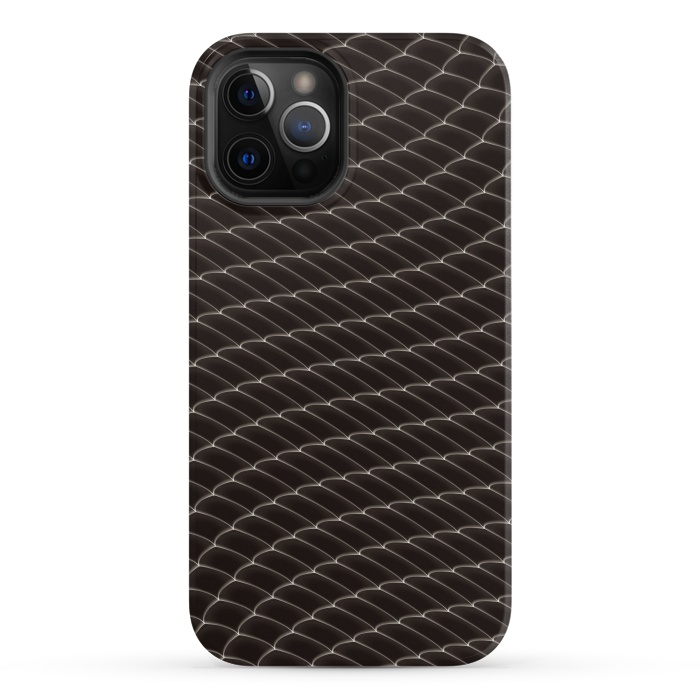 iPhone 12 Pro StrongFit Black Snake Scale Pattern by Art Design Works