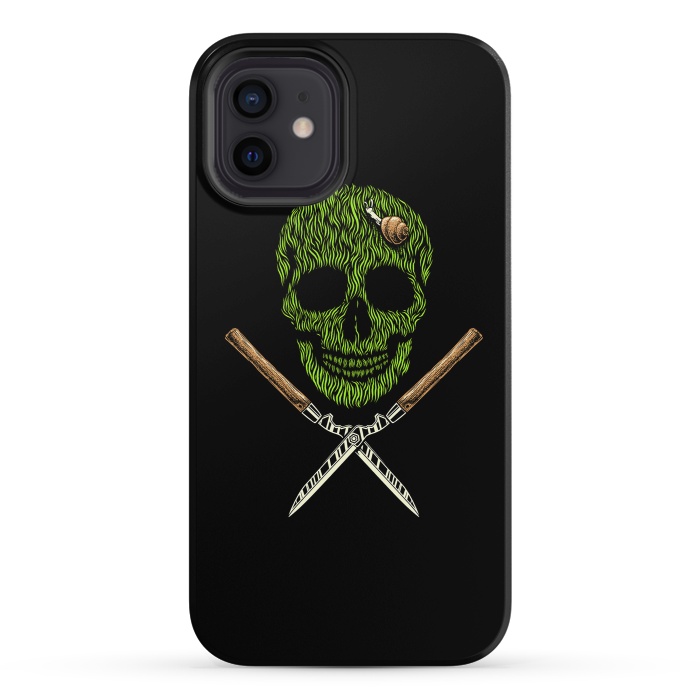 iPhone 12 StrongFit Skull Grass by Afif Quilimo