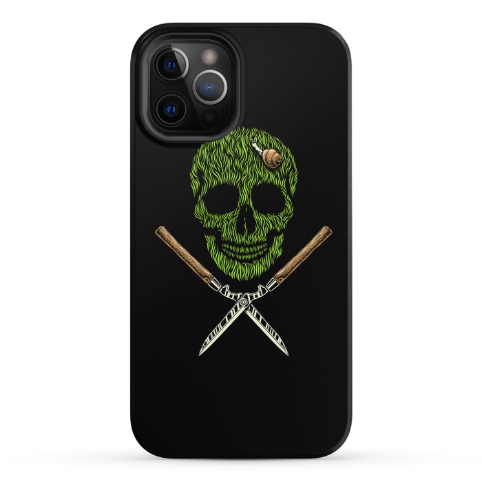 iPhone 12 Pro StrongFit Skull Grass by Afif Quilimo