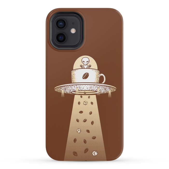 iPhone 12 mini StrongFit Alien Coffee Invasion by Afif Quilimo