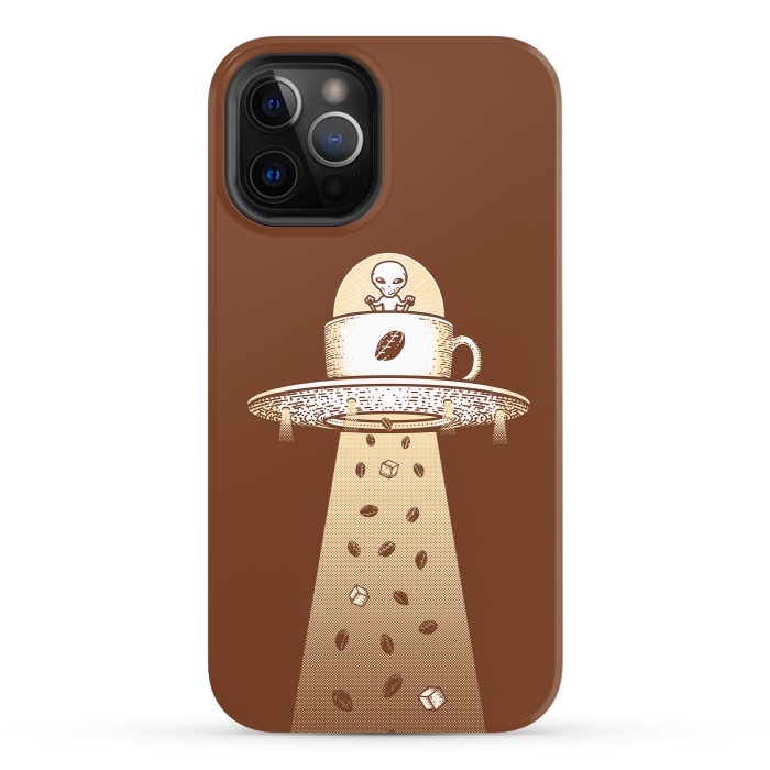 iPhone 12 Pro StrongFit Alien Coffee Invasion by Afif Quilimo