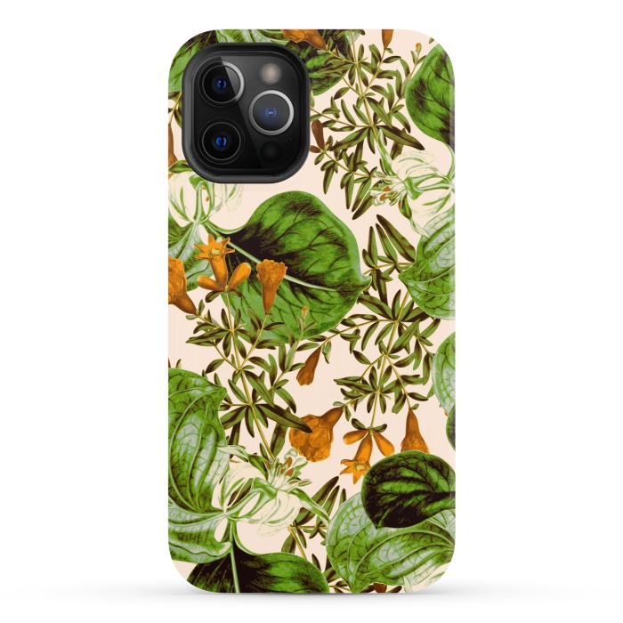 iPhone 12 Pro StrongFit Orange Floral Botanic by Zala Farah
