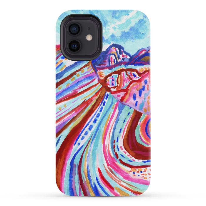 iPhone 12 mini StrongFit Abstract Rainbow Mountains  by Tigatiga
