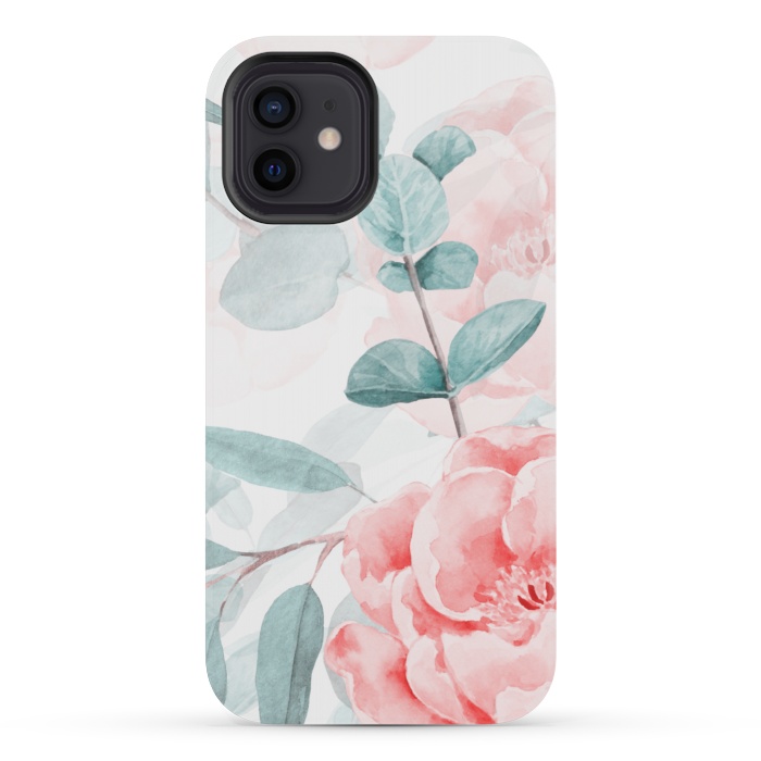 iPhone 12 mini StrongFit Rose Blush and Eucalyptus by  Utart