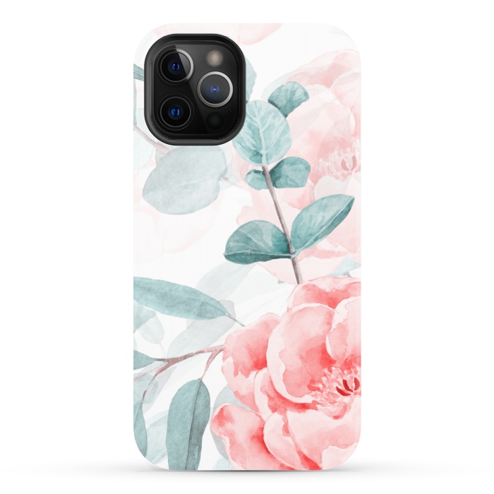 iPhone 12 Pro StrongFit Rose Blush and Eucalyptus by  Utart