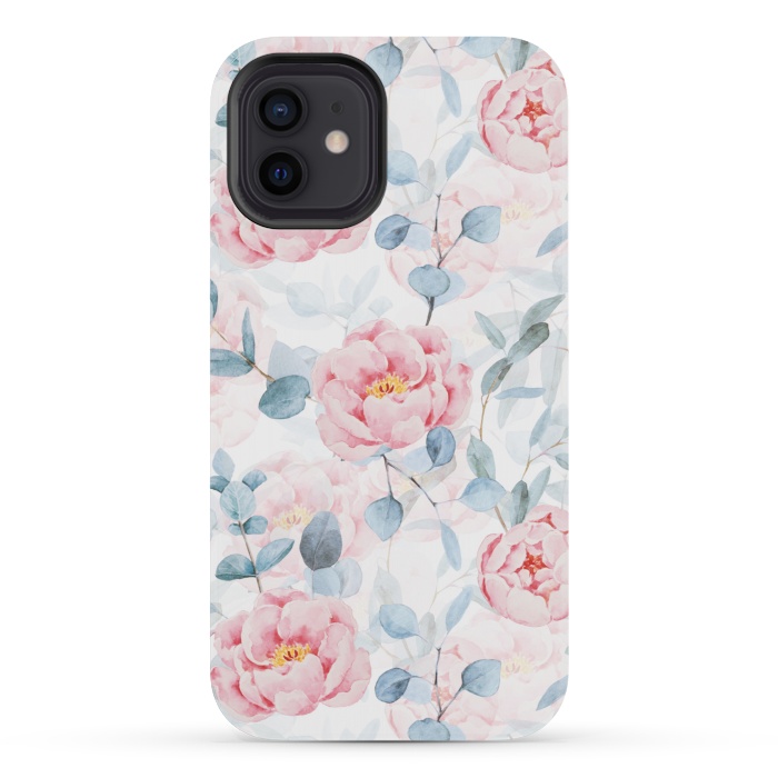 iPhone 12 mini StrongFit Blush Vintage Roses and Eukalyptus by  Utart