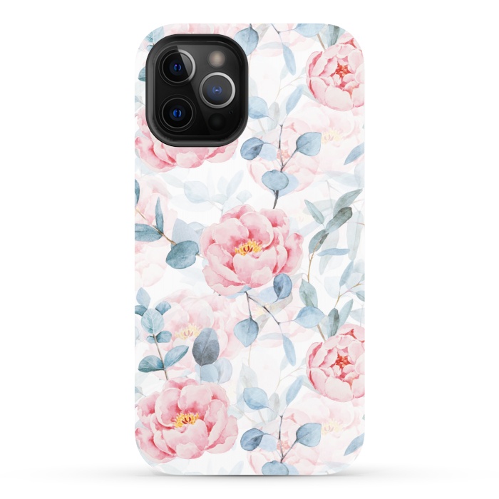 iPhone 12 Pro StrongFit Blush Vintage Roses and Eukalyptus by  Utart
