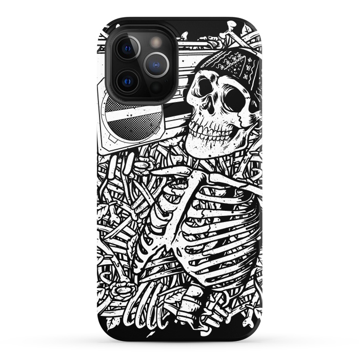 iPhone 12 Pro StrongFit Skull Boombox by Afif Quilimo