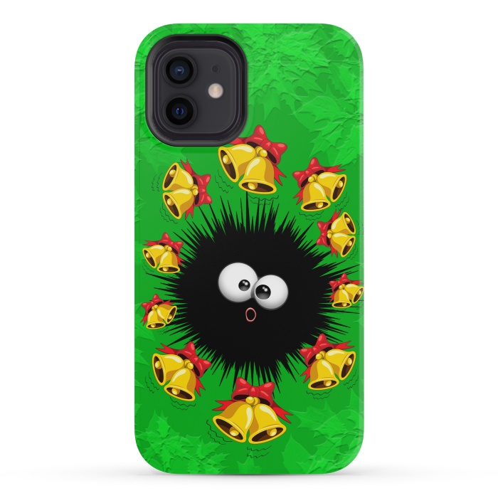 iPhone 12 mini StrongFit Fuzzy Funny Christmas Sea Urchin Character by BluedarkArt