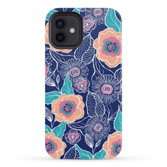 iPhone 12 mini StrongFit Floral Poppy by Rose Halsey