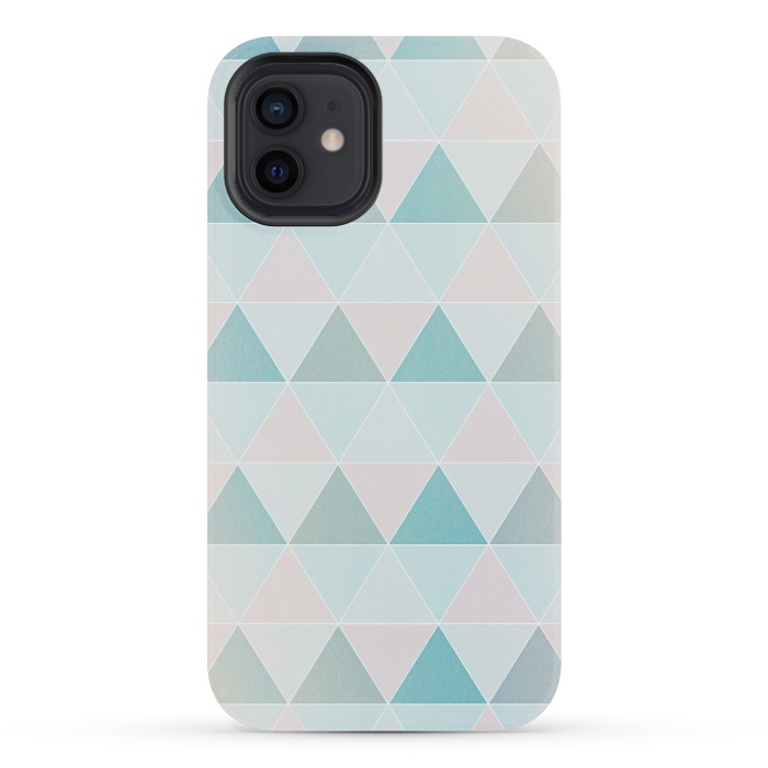iPhone 12 mini StrongFit Pink blue Triangles  by Jms