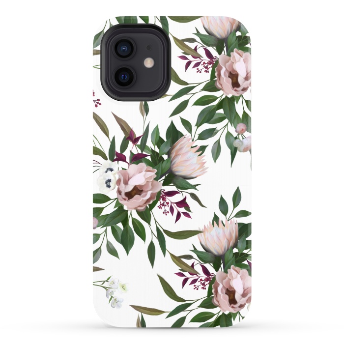 iPhone 12 StrongFit Bouquet With a Protea | White by Elzbieta Malyska