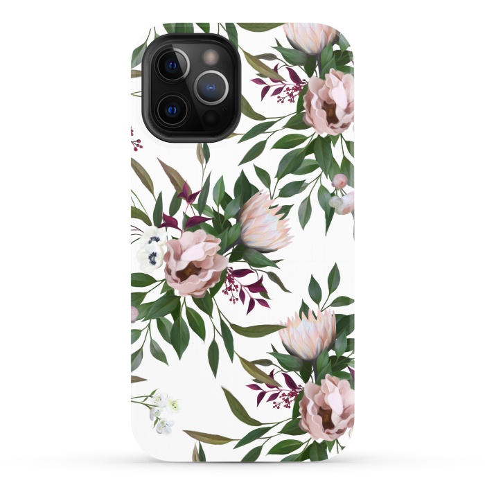 iPhone 12 Pro StrongFit Bouquet With a Protea | White by Elzbieta Malyska