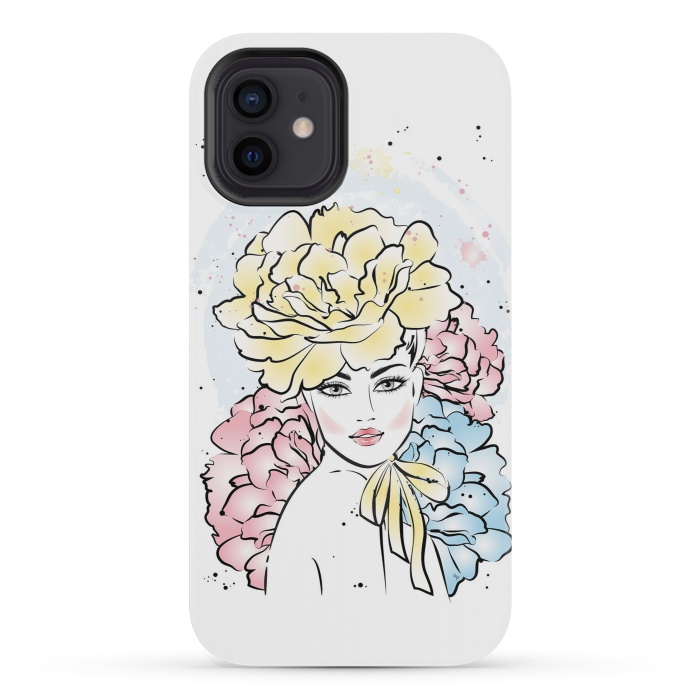 iPhone 12 mini StrongFit Romantic floral Lady by Martina