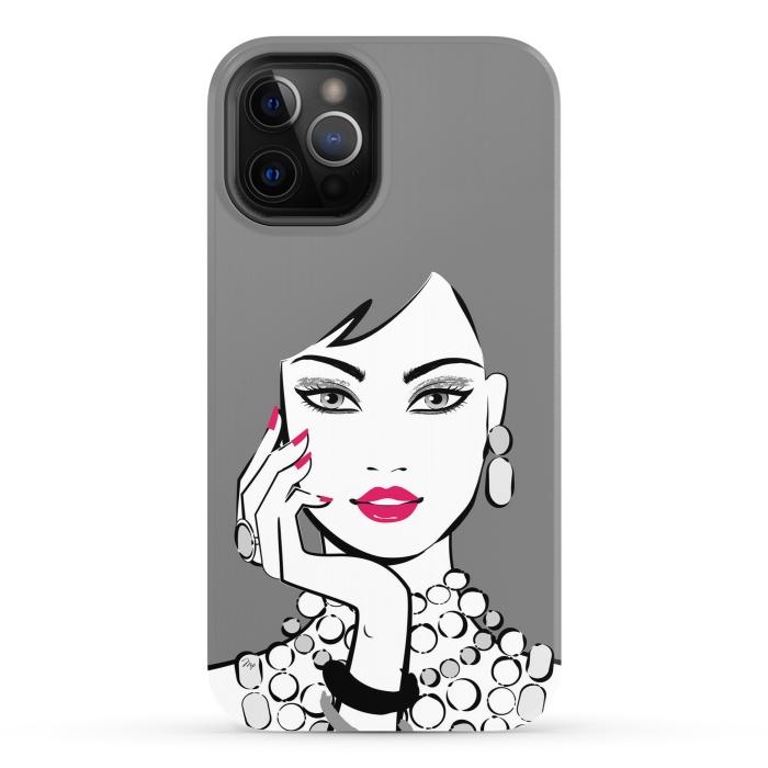 iPhone 12 Pro StrongFit Elegant Gray Lady by Martina