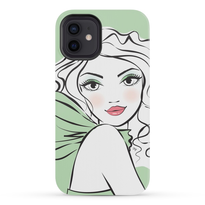 iPhone 12 mini StrongFit Green Girl by Martina