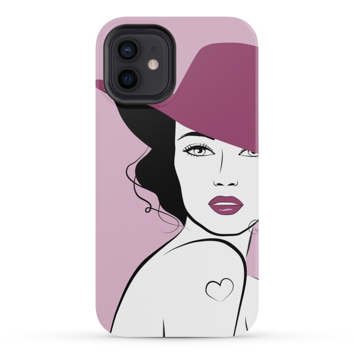 iPhone 12 mini StrongFit Woman in a hat by Martina