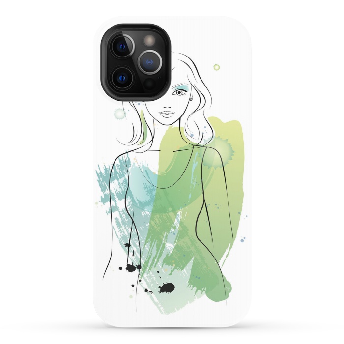 iPhone 12 Pro StrongFit Watercolour girl by Martina