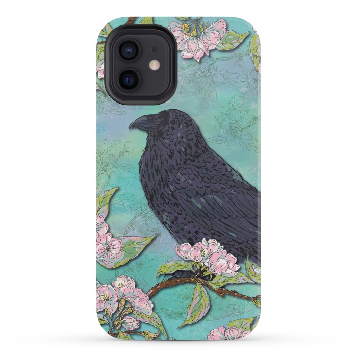 iPhone 12 mini StrongFit Raven & Apple Blossom by Lotti Brown
