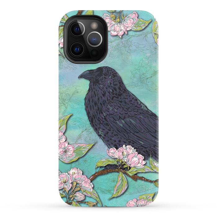 iPhone 12 Pro StrongFit Raven & Apple Blossom by Lotti Brown