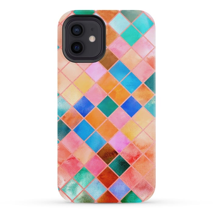 iPhone 12 mini StrongFit Stylish Watercolor Pattern by Art Design Works
