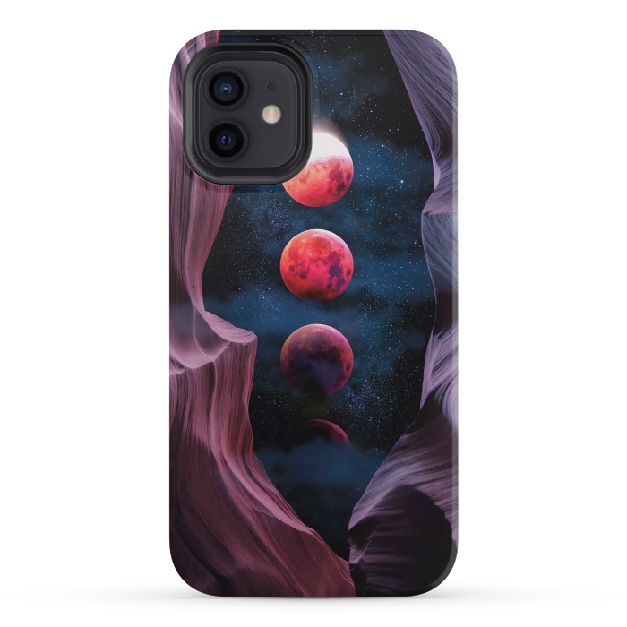 iPhone 12 mini StrongFit Grand Canyon with Space & Bloody Moon - Collage V by Art Design Works