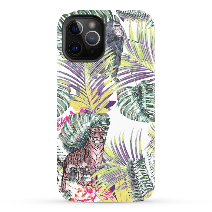iPhone 12 Pro StrongFit Jungle fever - wild animals and colorful leaves by Oana 