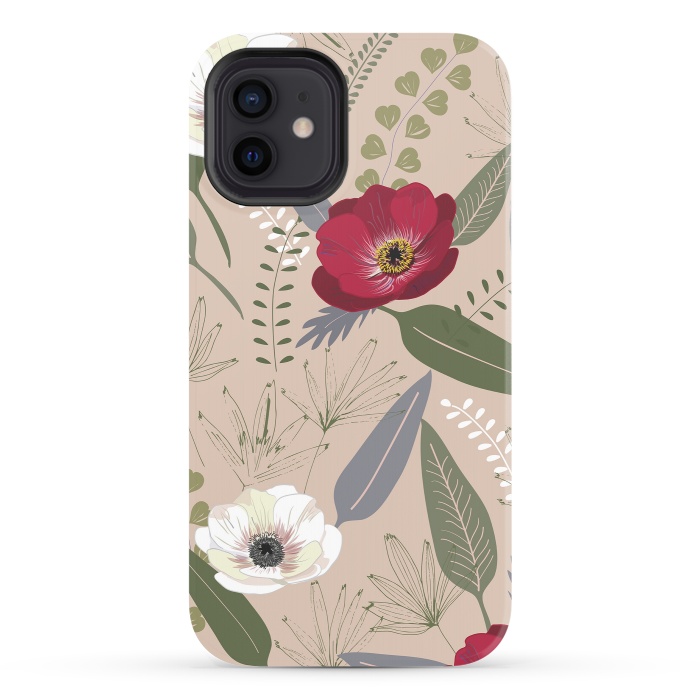 iPhone 12 StrongFit Anemones Pattern by Anis Illustration