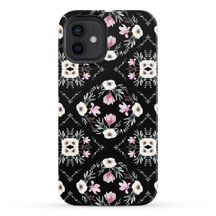 iPhone 12 StrongFit Floral Tiles by Anis Illustration