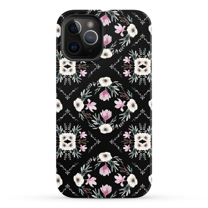 iPhone 12 Pro StrongFit Floral Tiles by Anis Illustration