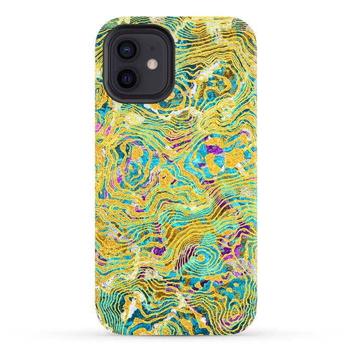 iPhone 12 StrongFit Abstract Colorful Marble by Art Design Works