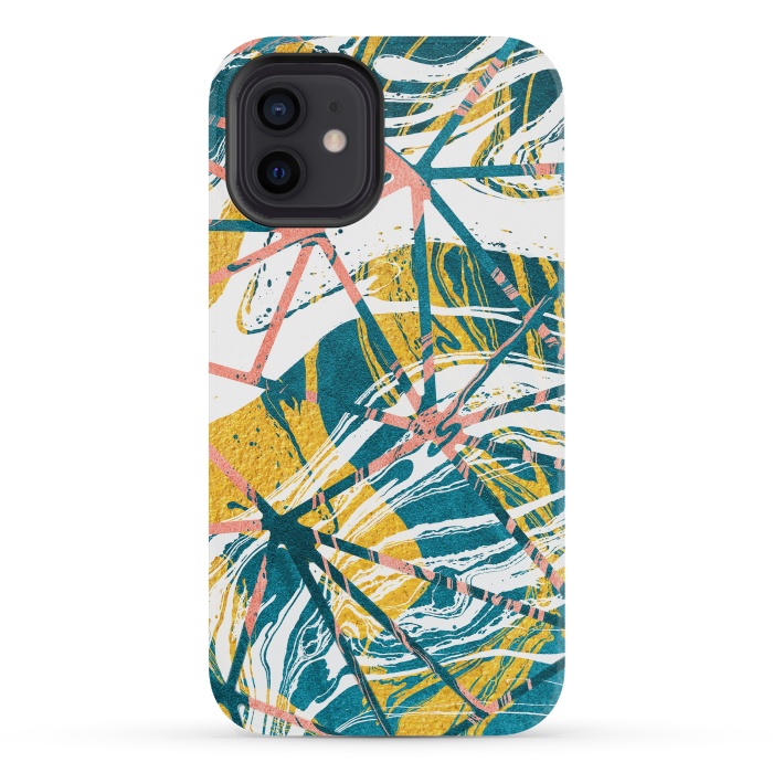 iPhone 12 mini StrongFit Abstract Marble Waves Pattern by Art Design Works