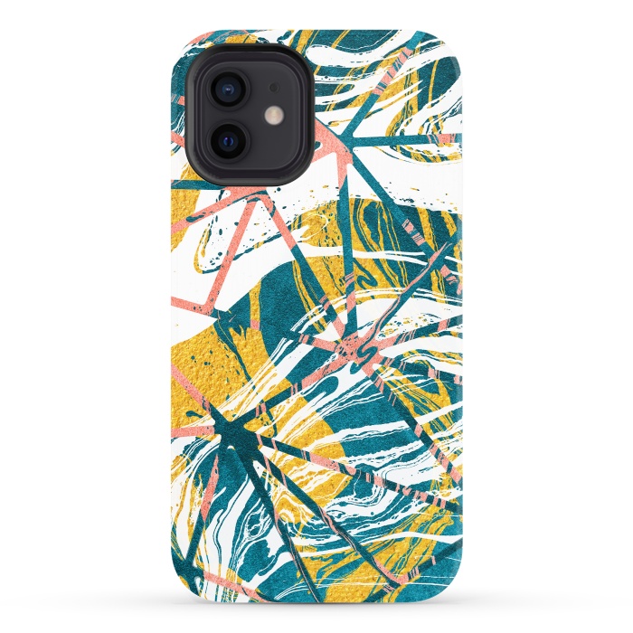 iPhone 12 StrongFit Abstract Marble Waves Pattern by Art Design Works