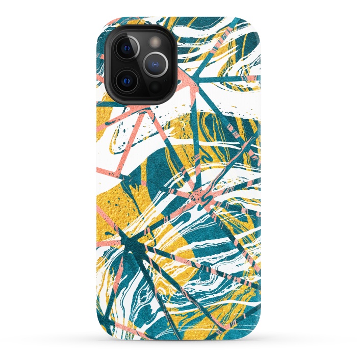 iPhone 12 Pro StrongFit Abstract Marble Waves Pattern by Art Design Works