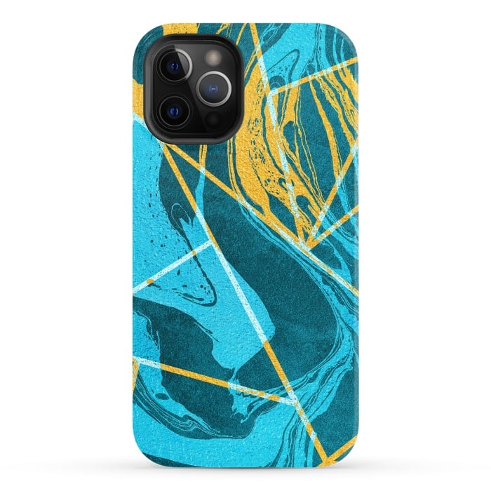 iPhone 12 Pro StrongFit Geometric Marble Waves by Art Design Works