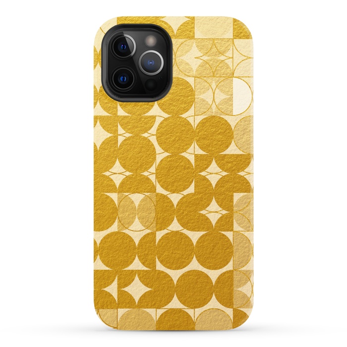 iPhone 12 Pro StrongFit Mid Century Gold Geometric by Art Design Works