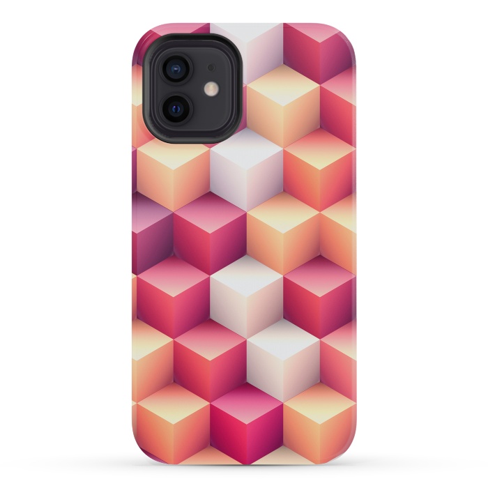 iPhone 12 mini StrongFit Colorful 3D Cubes by Art Design Works