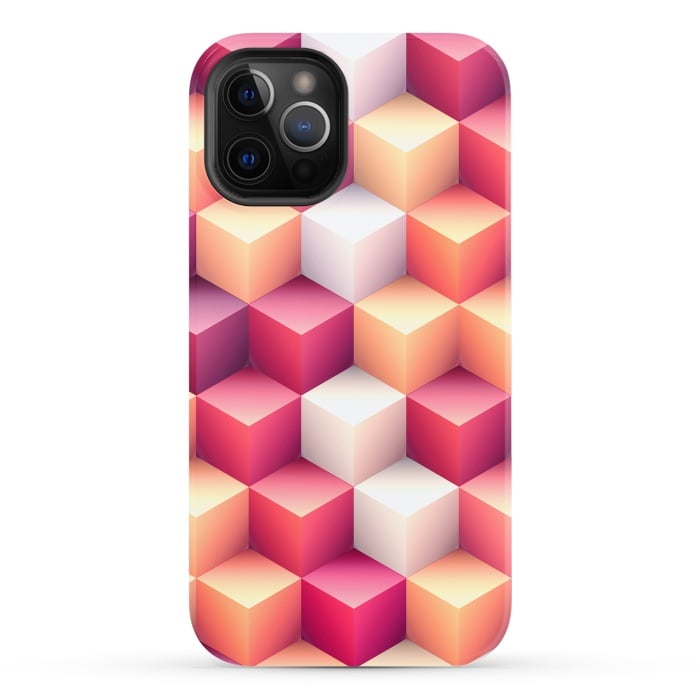 iPhone 12 Pro StrongFit Colorful 3D Cubes by Art Design Works