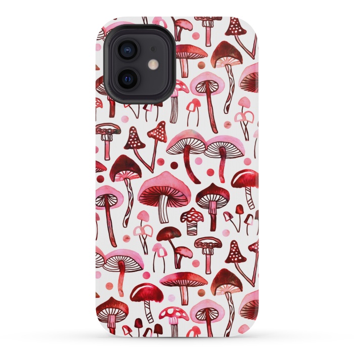 iPhone 12 mini StrongFit Pink Mushrooms  by Tigatiga