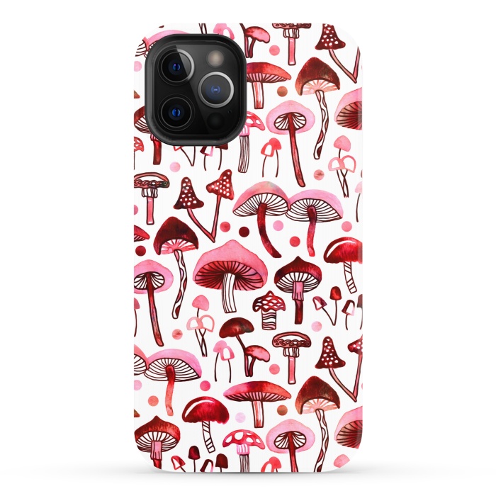 iPhone 12 Pro StrongFit Pink Mushrooms  by Tigatiga